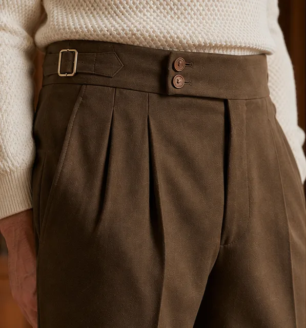 Sartorial Double-Pleated Trouser - Brown