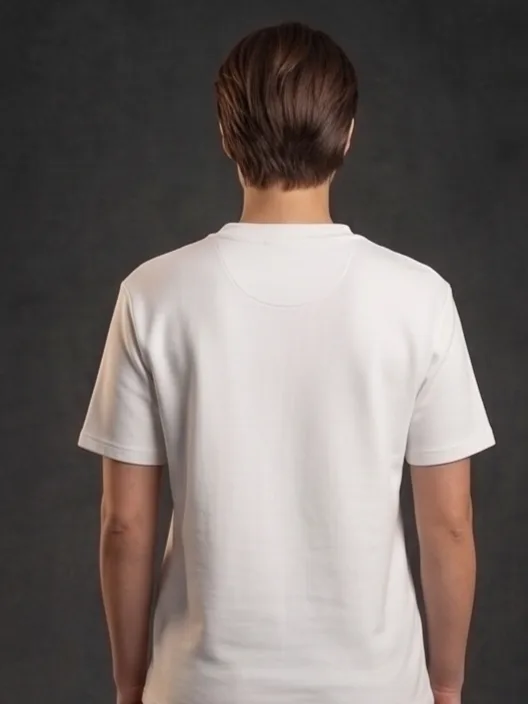Anchor Drawcord Tee (White Edition) - Women Back Silhouette & Curved Yoke