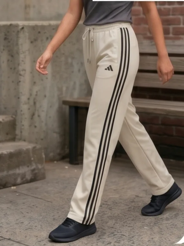 Athletic Track Pants 3-Stripe - Beige