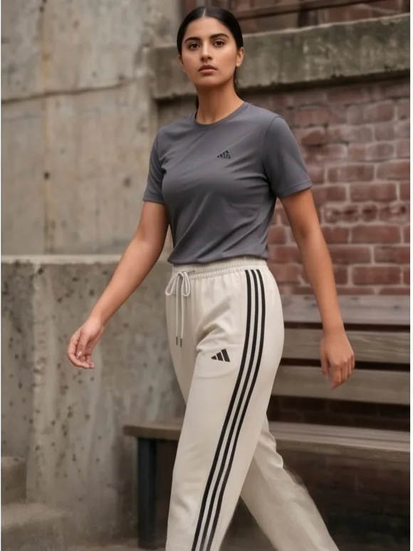 Athletic Track Pants 3-Stripe - Beige