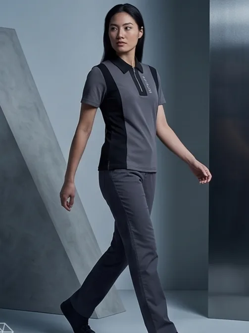 Business Tech Polo (Grey Edition) - Women Dynamic Walking Profile
