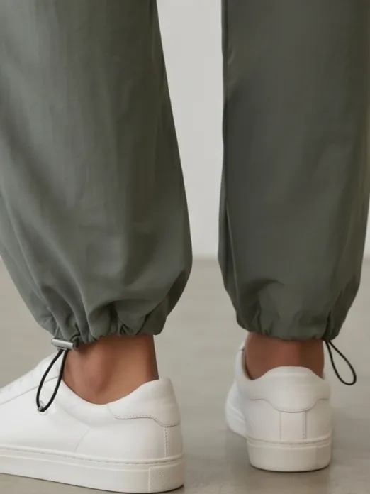Cargo Pant Four Pocket Olive Green - Ankle Toggle Cinch Detail