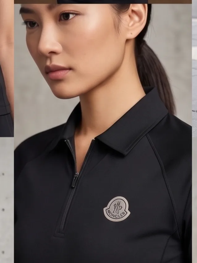 Phantom Polo (Stealth Black) - Women Collar & Placket Detail
