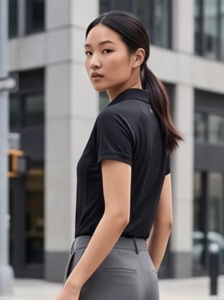 Phantom Polo (Stealth Black) - Women Urban Street Profile View