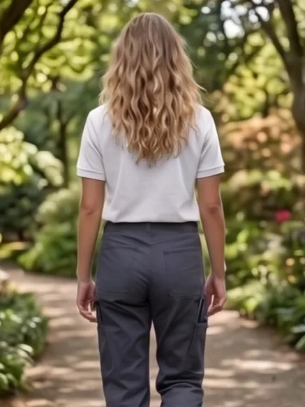 Sovereign Polo (White) - Women Back View Silhouette