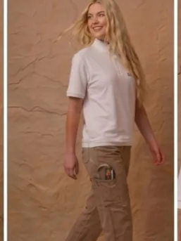 Studio Twin-Zip Polo (White) - Women Lifestyle Walking