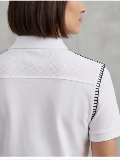 Summit Polo (White) - Women Back Silhouette & Contrast Stitching