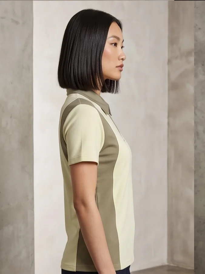Tech-Zip Business Attire (Sage Edition) - Women Side Profile Silhouette
